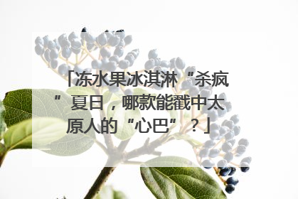 冻水果冰淇淋“杀疯”夏日，哪款能戳中太原人的“心巴”？