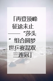 再登顶峰 征途未止——“莎头”组合圆梦世乒赛混双三连冠