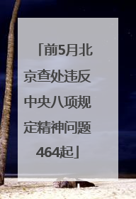 前5月北京查处违反中央八项规定精神问题464起