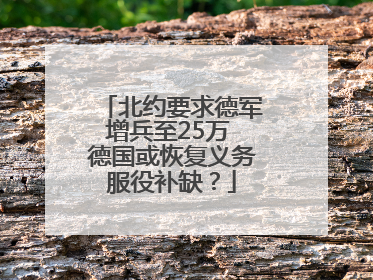 北约要求德军增兵至25万 德国或恢复义务服役补缺？