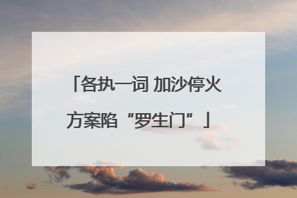 各执一词 加沙停火方案陷“罗生门”