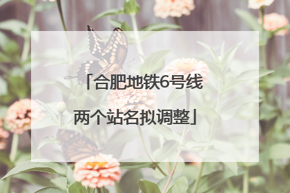 合肥地铁6号线两个站名拟调整