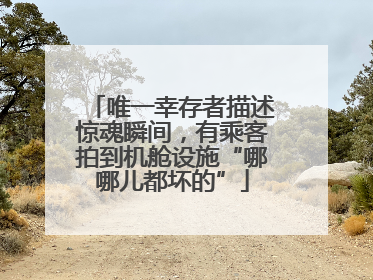 唯一幸存者描述惊魂瞬间，有乘客拍到机舱设施“哪哪儿都坏的”