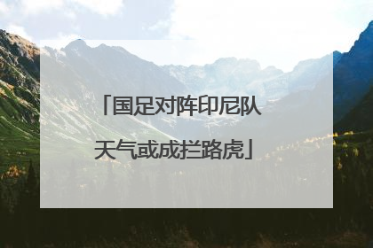国足对阵印尼队 天气或成拦路虎