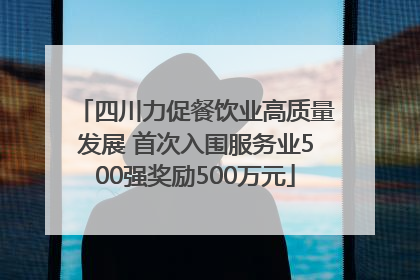 四川力促餐饮业高质量发展 首次入围服务业500强奖励500万元