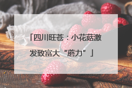 四川旺苍：小花菇激发致富大“蘑力”