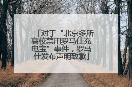 对于“北京多所高校禁用罗马仕充电宝”事件，罗马仕发布声明致歉