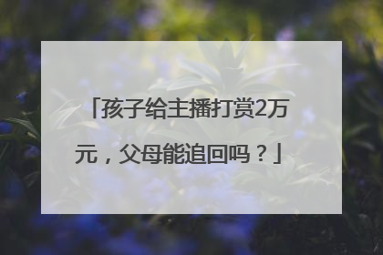 孩子给主播打赏2万元，父母能追回吗？