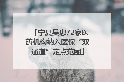 宁夏吴忠72家医药机构纳入医保“双通道”定点范围