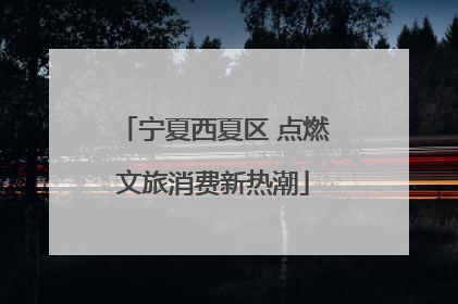 宁夏西夏区 点燃文旅消费新热潮