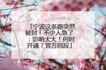宁波这条路突然被封！不少人急了：影响太大！何时开通？官方回应