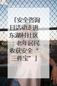 安全咨询日活动走进东湖村社区：老年居民收获安全“三件宝”