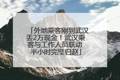 外地乘客刚到武汉丢2万现金！武汉乘客与工作人员联动 半小时完璧归赵