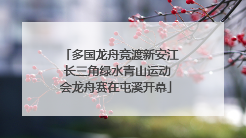 多国龙舟竞渡新安江 长三角绿水青山运动会龙舟赛在屯溪开幕