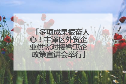 多项成果振奋人心！丰泽区外贸企业供需对接暨惠企政策宣讲会举行