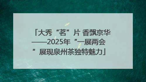 大秀“茗”片 香飘京华——2025年“一展两会”展现泉州茶独特魅力