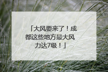 大风要来了！成都这些地方最大风力达7级！
