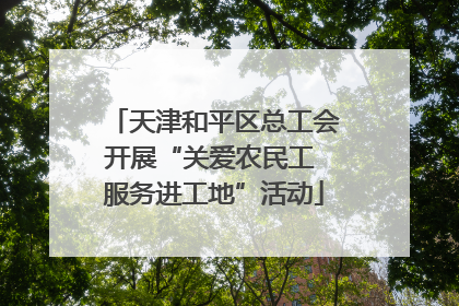 天津和平区总工会开展“关爱农民工 服务进工地”活动