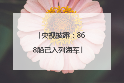 央视披露：868船已入列海军
