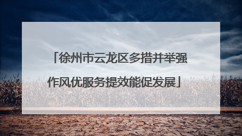 徐州市云龙区多措并举强作风优服务提效能促发展