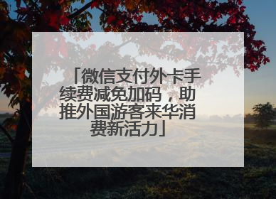 微信支付外卡手续费减免加码，助推外国游客来华消费新活力