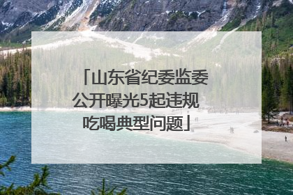 山东省纪委监委公开曝光5起违规吃喝典型问题