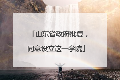 山东省政府批复，同意设立这一学院