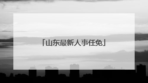 山东最新人事任免