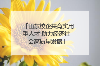 山东校企共育实用型人才 助力经济社会高质量发展