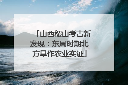 山西稷山考古新发现：东周时期北方旱作农业实证
