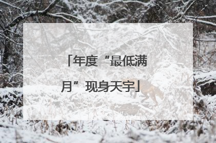 年度“最低满月”现身天宇