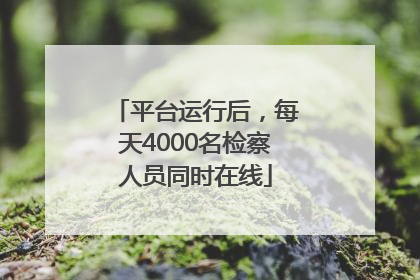 平台运行后，每天4000名检察人员同时在线