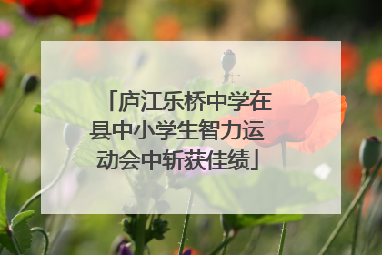 庐江乐桥中学在县中小学生智力运动会中斩获佳绩