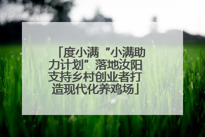度小满“小满助力计划”落地汝阳支持乡村创业者打造现代化养鸡场
