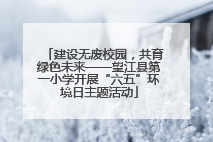 建设无废校园，共育绿色未来——望江县第一小学开展“六五”环境日主题活动