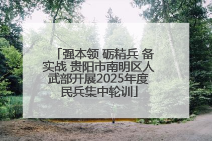 强本领 砺精兵 备实战 贵阳市南明区人武部开展2025年度民兵集中轮训