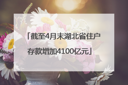 截至4月末湖北省住户存款增加4100亿元