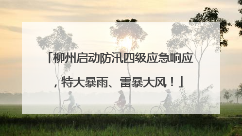 柳州启动防汛四级应急响应，特大暴雨、雷暴大风！