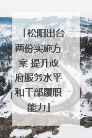 松阳出台两份实施方案 提升政府服务水平和干部履职能力