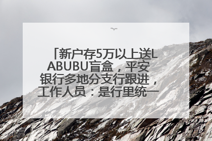 新户存5万以上送LABUBU盲盒，平安银行多地分支行跟进，工作人员：是行里统一的，进货渠道不清楚