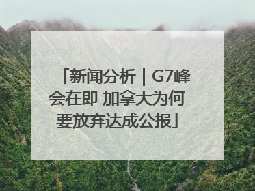 新闻分析｜G7峰会在即 加拿大为何要放弃达成公报
