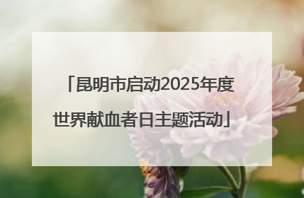 昆明市启动2025年度世界献血者日主题活动