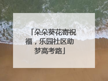 朵朵葵花寄祝福，乐园社区助梦高考路