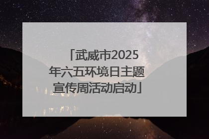 武威市2025年六五环境日主题宣传周活动启动