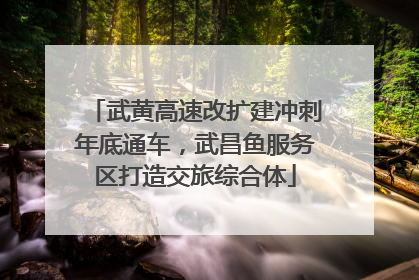 武黄高速改扩建冲刺年底通车，武昌鱼服务区打造交旅综合体