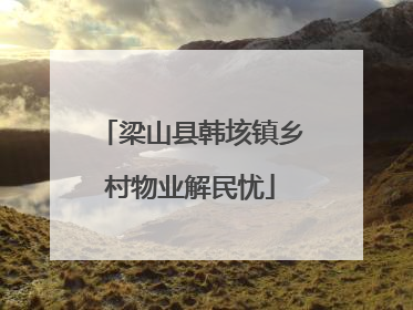 梁山县韩垓镇乡村物业解民忧