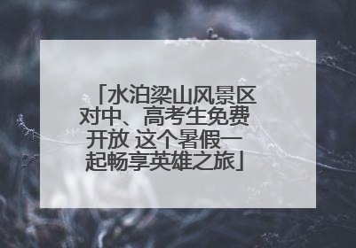 水泊梁山风景区对中、高考生免费开放 这个暑假一起畅享英雄之旅