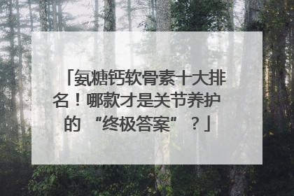 氨糖钙软骨素十大排名！哪款才是关节养护的 “终极答案”？