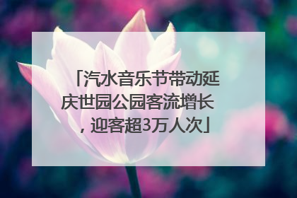 汽水音乐节带动延庆世园公园客流增长，迎客超3万人次