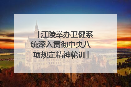 江陵举办卫健系统深入贯彻中央八项规定精神轮训